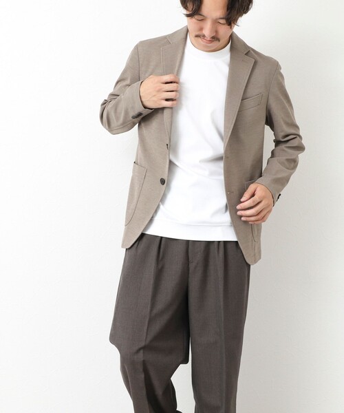 NOLLEY’S（ノーリーズ）の「《セットアップ対応》Primeflex 吸水速乾 メランジ カノコ ストレッチイージーJK 25SS（テーラードジャケット・メンズ・ブラック/ベージュ/ネイビー/グレー・S/M/L/XL）」の8枚目の写真