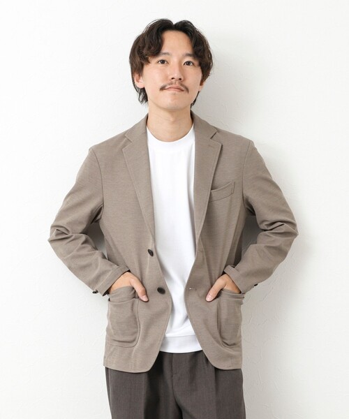 NOLLEY’S（ノーリーズ）の「《セットアップ対応》Primeflex 吸水速乾 メランジ カノコ ストレッチイージーJK 25SS（テーラードジャケット・メンズ・ブラック/ベージュ/ネイビー/グレー・S/M/L/XL）」の9枚目の写真