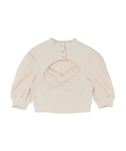 EATME（イートミー）の「ビジューボタンデコルテリブTOP（Tシャツ/カットソー・レディース・オフホワイト/グレー/ブラック・FREE）」の17枚目の写真