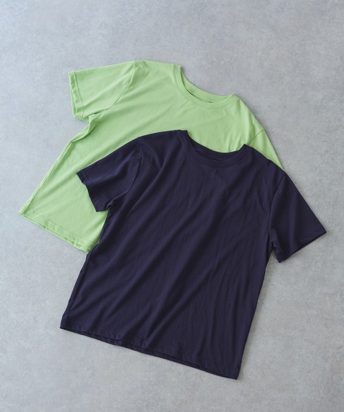 LAVEANGE(ラビアンジェ)の「【好機能シリーズ】汗シミ防止Tシャツ 2点セット│夏の頼れる高機能Tシャツ/ゆったりシルエット/半袖/着回し(Tシャツ/カットソー・レディース・ピンク/ライム/オフホワイト・M/LL/3L/4L/5L)」の17枚目の写真
