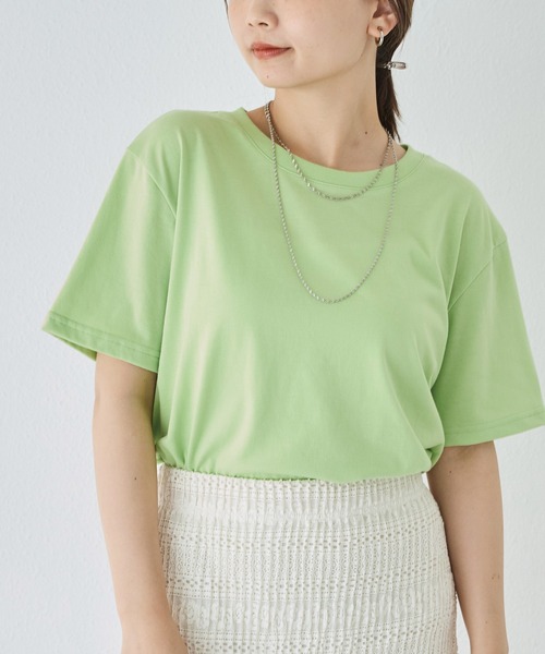 LAVEANGE(ラビアンジェ)の「【好機能シリーズ】汗シミ防止Tシャツ 2点セット│夏の頼れる高機能Tシャツ/ゆったりシルエット/半袖/着回し(Tシャツ/カットソー・レディース・ピンク/ライム/オフホワイト・M/LL/3L/4L/5L)」の15枚目の写真