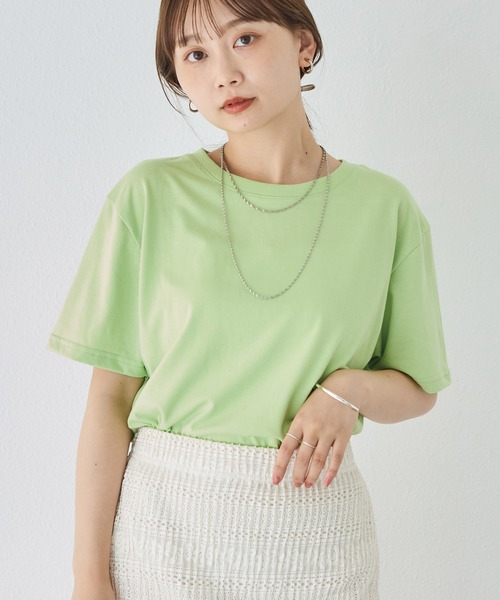 LAVEANGE(ラビアンジェ)の「【好機能シリーズ】汗シミ防止Tシャツ 2点セット│夏の頼れる高機能Tシャツ/ゆったりシルエット/半袖/着回し(Tシャツ/カットソー・レディース・ピンク/ライム/オフホワイト・M/LL/3L/4L/5L)」の14枚目の写真