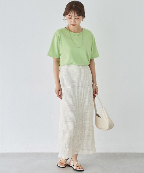 LAVEANGE(ラビアンジェ)の「【好機能シリーズ】汗シミ防止Tシャツ 2点セット│夏の頼れる高機能Tシャツ/ゆったりシルエット/半袖/着回し(Tシャツ/カットソー・レディース・ピンク/ライム/オフホワイト・M/LL/3L/4L/5L)」の12枚目の写真