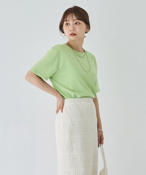 LAVEANGE(ラビアンジェ)の「【好機能シリーズ】汗シミ防止Tシャツ 2点セット│夏の頼れる高機能Tシャツ/ゆったりシルエット/半袖/着回し(Tシャツ/カットソー・レディース・ピンク/ライム/オフホワイト・M/LL/3L/4L/5L)」の11枚目の写真