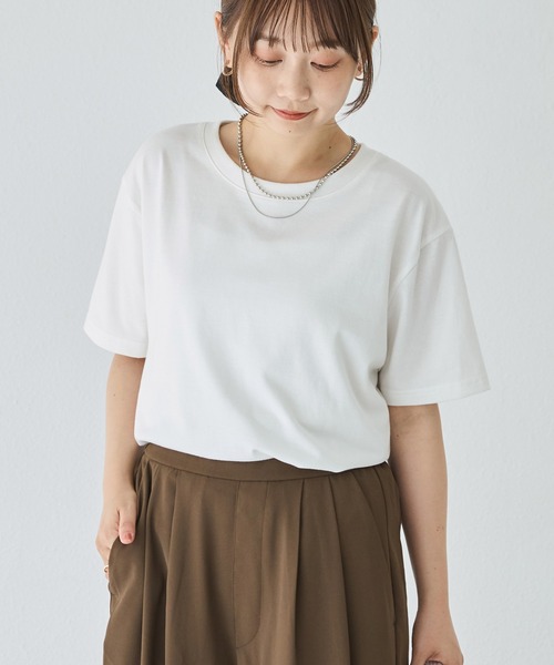 LAVEANGE(ラビアンジェ)の「【好機能シリーズ】汗シミ防止Tシャツ 2点セット│夏の頼れる高機能Tシャツ/ゆったりシルエット/半袖/着回し(Tシャツ/カットソー・レディース・ピンク/ライム/オフホワイト・M/LL/3L/4L/5L)」の8枚目の写真