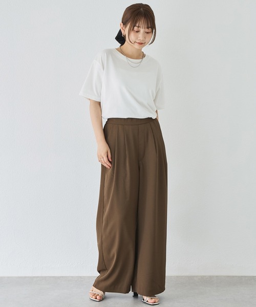 LAVEANGE(ラビアンジェ)の「【好機能シリーズ】汗シミ防止Tシャツ 2点セット│夏の頼れる高機能Tシャツ/ゆったりシルエット/半袖/着回し(Tシャツ/カットソー・レディース・ピンク/ライム/オフホワイト・M/LL/3L/4L/5L)」の5枚目の写真
