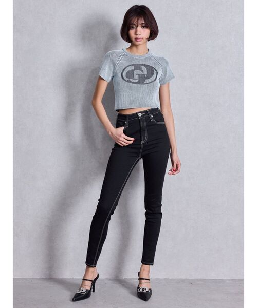 GYDA（ジェイダ）の「ハイウエストワンウォッシュスキニーパンツ（デニムパンツ・レディース・ブラック/ライトブルー・X-SMALL/XX-SMALL/SMALL/MEDIUM/LARGE）」の13枚目の写真