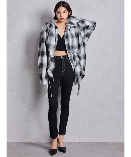 GYDA（ジェイダ）の「ハイウエストワンウォッシュスキニーパンツ（デニムパンツ・レディース・ブラック/ライトブルー・X-SMALL/XX-SMALL/SMALL/MEDIUM/LARGE）」の11枚目の写真