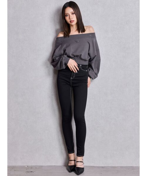 GYDA（ジェイダ）の「ハイウエストワンウォッシュスキニーパンツ（デニムパンツ・レディース・ブラック/ライトブルー・X-SMALL/XX-SMALL/SMALL/MEDIUM/LARGE）」の16枚目の写真