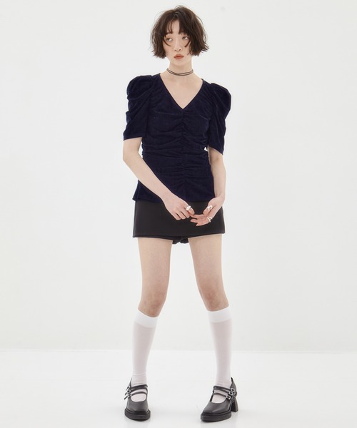 FETICO ギャザートップス FETICO/フェティコ】《STUDIOUS別注》TULLE GATHERED TOP
