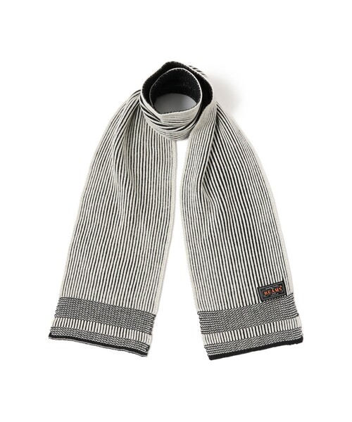 BEAMS PLUS（ビームスプラス）の「Wool Cashmere Rib Scarf（マフラー・メンズ・ブラウン/チャコールグレー・ONE SIZE）」の3枚目の写真