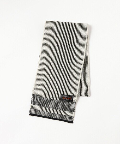 BEAMS PLUS（ビームスプラス）の「Wool Cashmere Rib Scarf（マフラー・メンズ・ブラウン/チャコールグレー・ONE SIZE）」の4枚目の写真