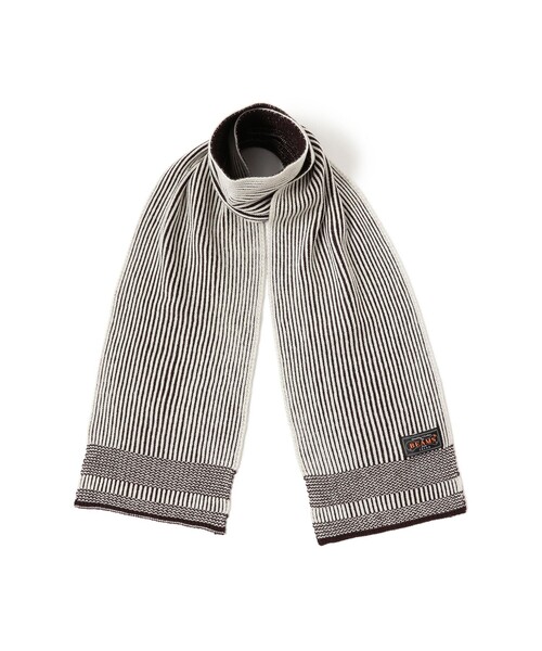 BEAMS PLUS（ビームスプラス）の「Wool Cashmere Rib Scarf（マフラー・メンズ・ブラウン/チャコールグレー・ONE SIZE）」の7枚目の写真