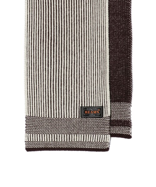 BEAMS PLUS（ビームスプラス）の「Wool Cashmere Rib Scarf（マフラー・メンズ・ブラウン/チャコールグレー・ONE SIZE）」の9枚目の写真