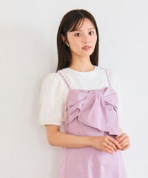 Feroux（フェルゥ）の「【汗ジミが目立たない・洗える】チュール袖パフスリーブ Tシャツ（Tシャツ/カットソー）」