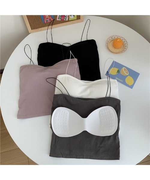 SALTMINT（ソルトミント）の「ソウルスリムカップキャミ"Seoul SIim Cup Camisole"（キャミソール・レディース・ホワイト/ピンク/グレー/ブラック・FREE）」の3枚目の写真