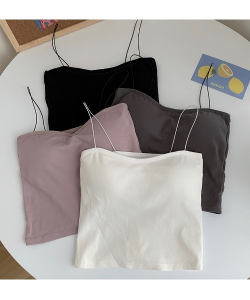 SALTMINT（ソルトミント）の「ソウルスリムカップキャミ"Seoul SIim Cup Camisole"（キャミソール・レディース・ホワイト/ピンク/グレー/ブラック・FREE）」の4枚目の写真