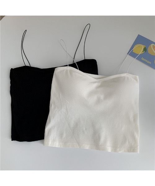 SALTMINT（ソルトミント）の「ソウルスリムカップキャミ"Seoul SIim Cup Camisole"（キャミソール・レディース・ホワイト/ピンク/グレー/ブラック・FREE）」の2枚目の写真