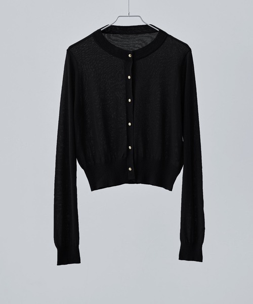 etoll.(エトル)の「UVカットクルーネックシアーカーディガン(カーディガン/ボレロ・レディース・レッド/ブラック/ネイビー/グレー/オフホワイト・M)」の8枚目の写真