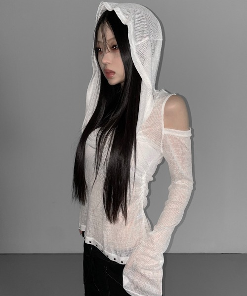 THEAIRTOWN(WGA^E)iris drape hoodie knit(jbg/Z[^[)