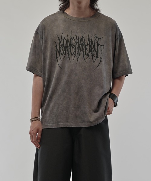 Lui's(ルイス)の「クラックプリントTシャツ(Tシャツ/カットソー・メンズ・グレー/ブラック・FREE)」の1枚目の写真