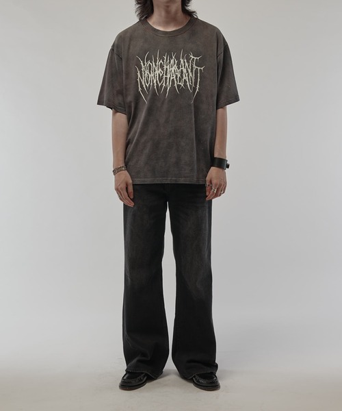 Lui's(ルイス)の「クラックプリントTシャツ(Tシャツ/カットソー・メンズ・グレー/ブラック・FREE)」の7枚目の写真