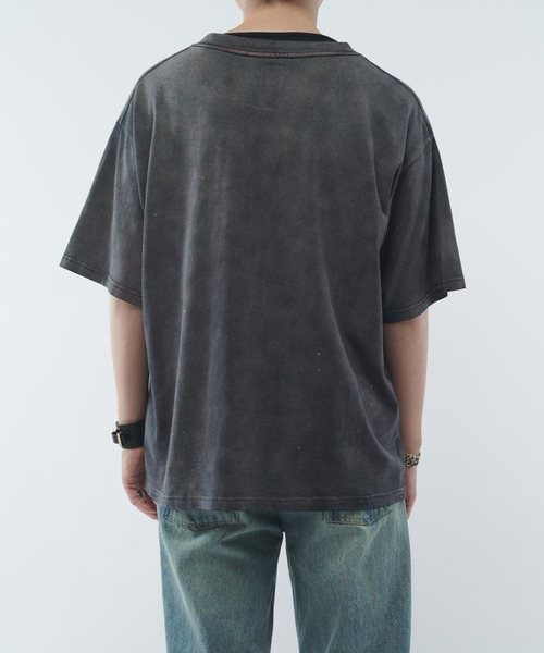 Lui's(ルイス)の「クラックプリントTシャツ(Tシャツ/カットソー・メンズ・グレー/ブラック・FREE)」の19枚目の写真