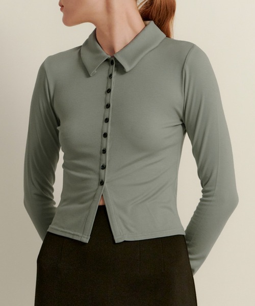 カーディガン 「kiehtova」slim collar cardigan/スリム カラー カーディガン KTWR39 レディース kiehtova】slim collar cardigan/スリム カラー カーディガン