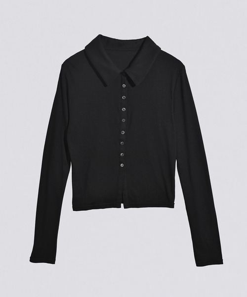kiehtova(キエトヴァ)の「【kiehtova】slim collar cardigan/スリム カラー カーディガン KTWR39 ※(カーディガン/ボレロ・レディース・ブラック/ブルー/グリーン・FREE)」の6枚目の写真