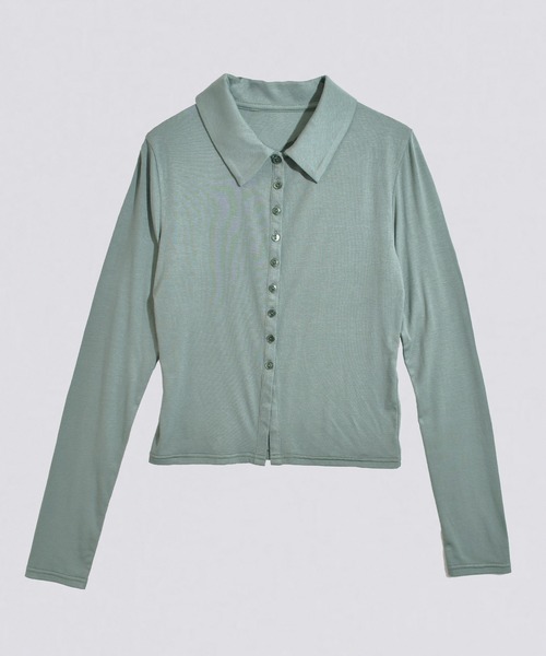 kiehtova(キエトヴァ)の「【kiehtova】slim collar cardigan/スリム カラー カーディガン KTWR39 ※(カーディガン/ボレロ・レディース・ブラック/ブルー/グリーン・FREE)」の10枚目の写真