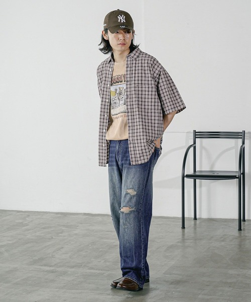 BAYFLOW（ベイフロー）の「コットンリネンダメージデニムパンツ（デニムパンツ・メンズ・ネイビー/サックスブルー・MEDIUM/LARGE）」の18枚目の写真