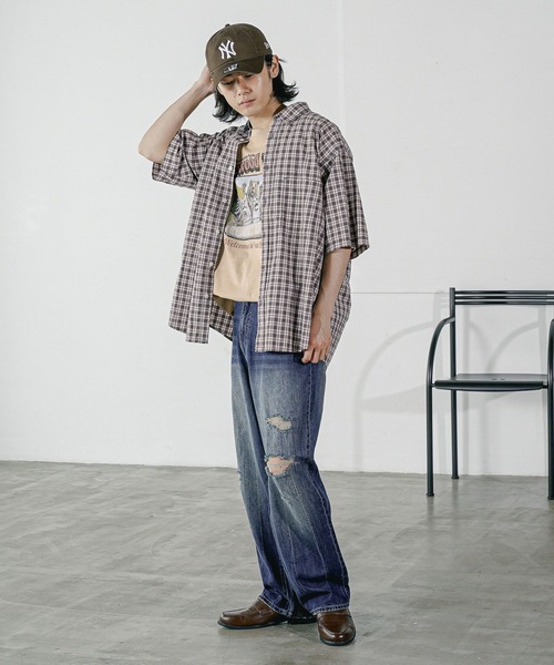 BAYFLOW（ベイフロー）の「コットンリネンダメージデニムパンツ（デニムパンツ・メンズ・ネイビー/サックスブルー・MEDIUM/LARGE）」の19枚目の写真