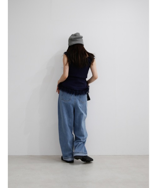 Katrin TOKYO(カトリーントーキョー)の「high-waist tuck denim(デニムパンツ・レディース・ブラック/ブルー・S/M/XS/S-Short)」の18枚目の写真
