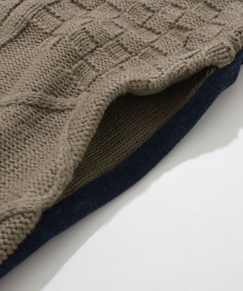 KRIFF MAYER Lady's Collection(クリフメイヤーレディースコレクション)の「【体系カバー】デニムドッキングカーデ(カーディガン/ボレロ・レディース・ライトグレー/チャコール/ベージュ/オレンジ・LARGE/MEDIUM)」の13枚目の写真