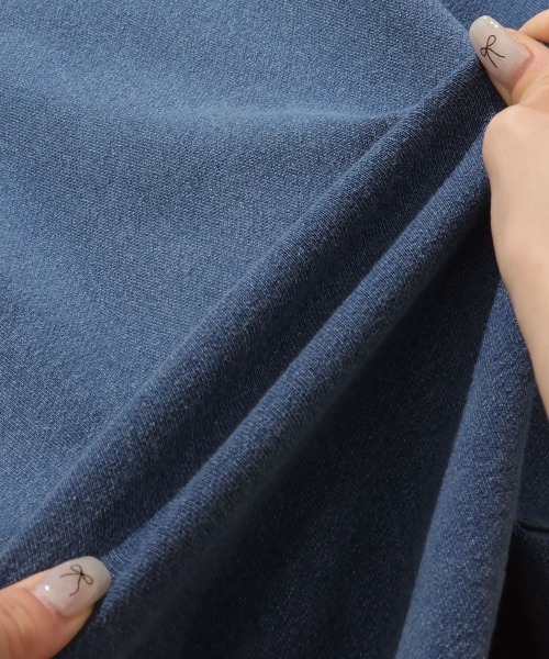 KRIFF MAYER Lady's Collection(クリフメイヤーレディースコレクション)の「【体系カバー】デニムドッキングカーデ(カーディガン/ボレロ・レディース・ライトグレー/チャコール/ベージュ/オレンジ・LARGE/MEDIUM)」の14枚目の写真