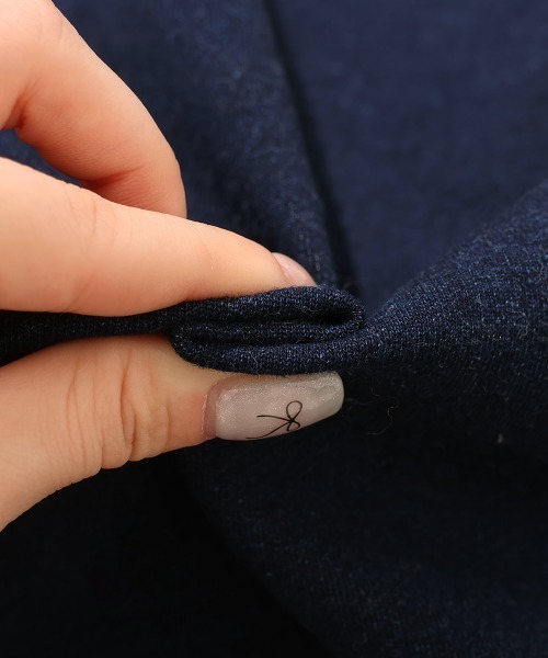 KRIFF MAYER Lady's Collection(クリフメイヤーレディースコレクション)の「【体系カバー】デニムドッキングカーデ(カーディガン/ボレロ・レディース・ライトグレー/チャコール/ベージュ/オレンジ・LARGE/MEDIUM)」の15枚目の写真