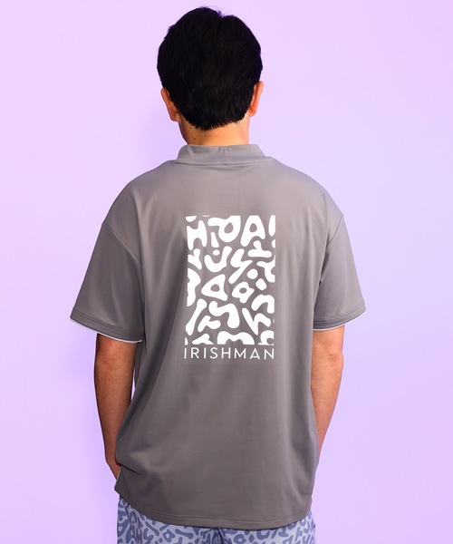 IRISHMAN(アイリッシュマン)の「【AURORA REFLECT】signature logo mock neck pullover / 光るモックネックプルオーバー(UNISEX)(Tシャツ/カットソー・メンズ・ライトグレー/ベージュ/グレー・L/M/S/XL)」の9枚目の写真