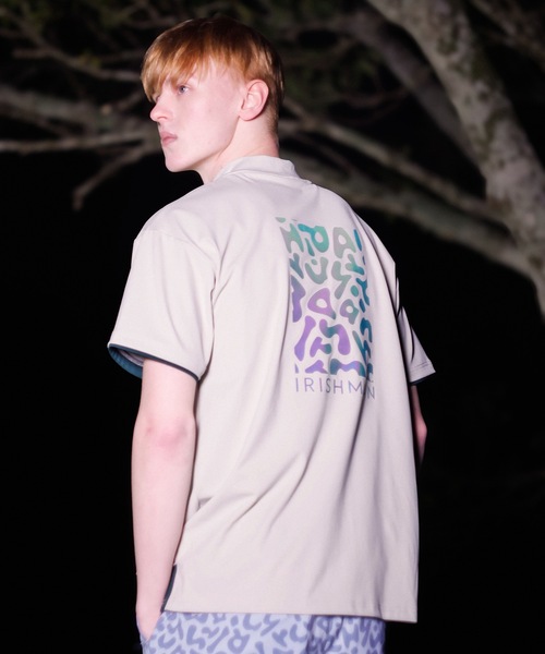 IRISHMAN(アイリッシュマン)の「【AURORA REFLECT】signature logo mock neck pullover / 光るモックネックプルオーバー(UNISEX)(Tシャツ/カットソー・メンズ・ライトグレー/ベージュ/グレー・L/M/S/XL)」の19枚目の写真