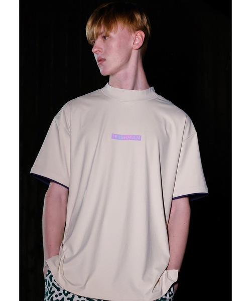IRISHMAN(アイリッシュマン)の「【AURORA REFLECT】signature logo mock neck pullover / 光るモックネックプルオーバー(UNISEX)(Tシャツ/カットソー・メンズ・ライトグレー/ベージュ/グレー・L/M/S/XL)」の20枚目の写真