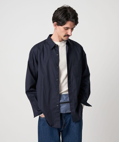 超高級★美品◎スティーブンアラン　ブラック　レギュラーカラーシャツ　М Steven Alan＞ 80 コンパクトヤーン ツイル レギュラーカラー シャツ