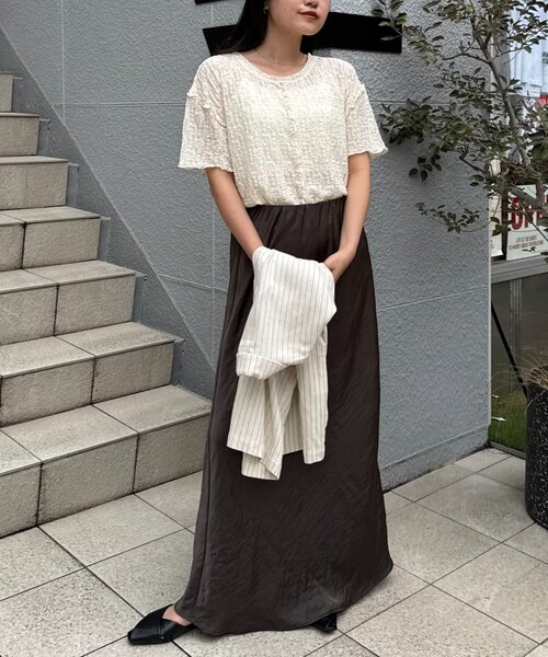 CIAOPANIC TYPY（チャオパニックティピー）の「シアーレース半袖メロウトップス（Tシャツ/カットソー・レディース・ブラック/アイボリー/ホワイト・ONE SIZE）」の16枚目の写真