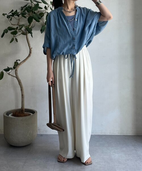 セール】シアーデニムポンチョ風ブラウス（シャツ/ブラウス）｜DouDou