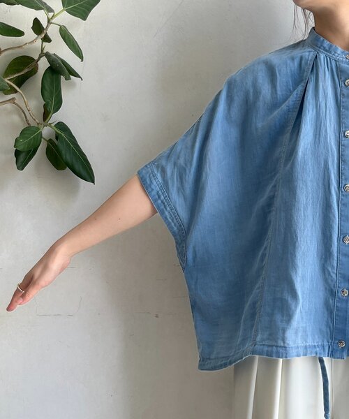 セール】シアーデニムポンチョ風ブラウス（シャツ/ブラウス