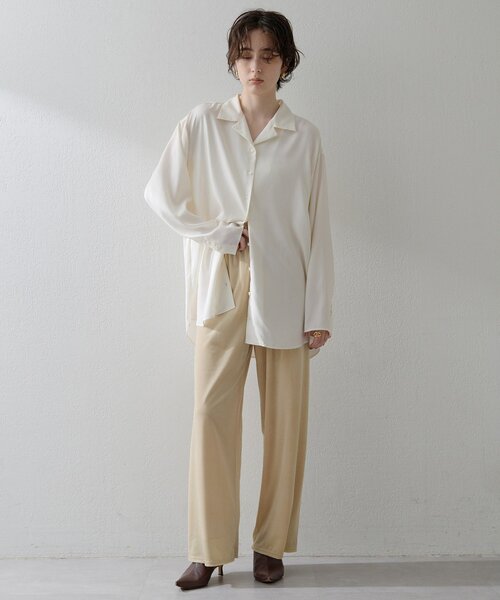 THE PAUSE（ザ ポーズ）の「【THE PAUSE】フィブリルリラックスシャツ（シャツ/ブラウス・レディース・オフホワイト/ダークブラウン・FREE）」の18枚目の写真