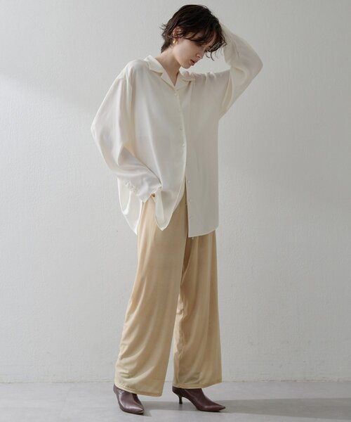 THE PAUSE（ザ ポーズ）の「【THE PAUSE】フィブリルリラックスシャツ（シャツ/ブラウス・レディース・オフホワイト/ダークブラウン・FREE）」の17枚目の写真