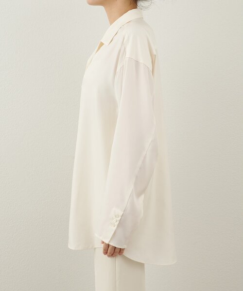 THE PAUSE（ザ ポーズ）の「【THE PAUSE】フィブリルリラックスシャツ（シャツ/ブラウス・レディース・オフホワイト/ダークブラウン・FREE）」の22枚目の写真