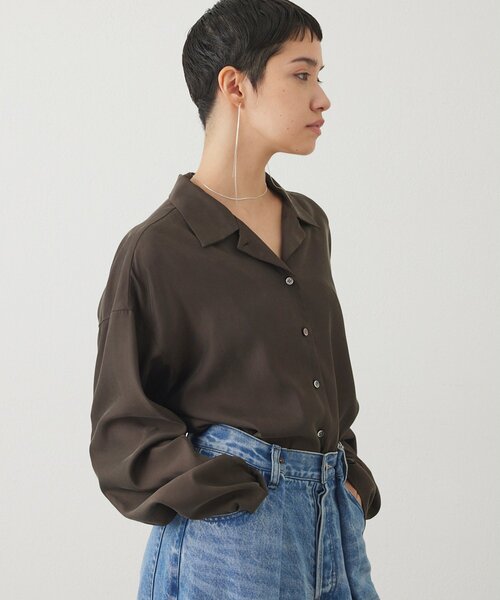 THE PAUSE（ザ ポーズ）の「【THE PAUSE】フィブリルリラックスシャツ（シャツ/ブラウス・レディース・オフホワイト/ダークブラウン・FREE）」の5枚目の写真