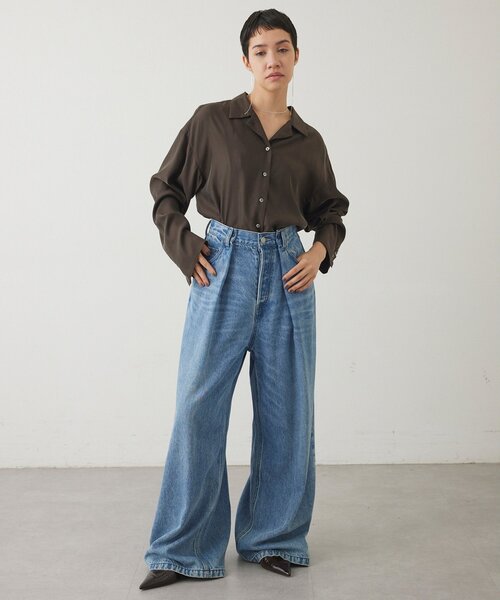 THE PAUSE（ザ ポーズ）の「【THE PAUSE】フィブリルリラックスシャツ（シャツ/ブラウス・レディース・オフホワイト/ダークブラウン・FREE）」の7枚目の写真