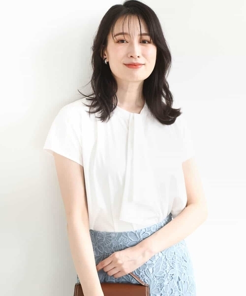 tシャツ ラッフルタイデザインカットソー/接触冷感/洗える/WEB限定サイズあり レディース ラッフルタイデザインカットソー/接触冷感/洗える/WEB限定サイズ
