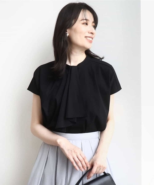 OFUON le MK（オフオンルエムケー）の「ラッフルタイデザインカットソー/接触冷感/洗える/WEB限定サイズあり（Tシャツ/カットソー・レディース・ピンク系その他/ブラック/ホワイト・38/36）」の19枚目の写真